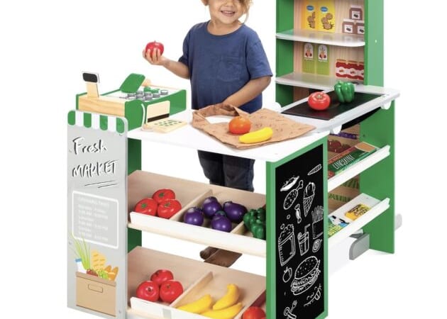 Pretend Play Grocery Store Wooden Supermarket Toy Set only $87.99 shipped!