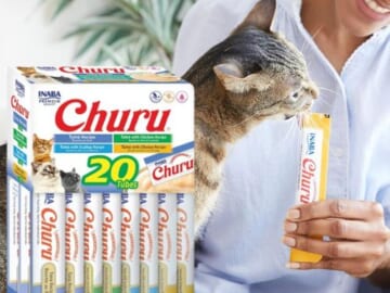 Churu Squeezable Creamy Puree Cat Treat, Tuna Variety Box, 20-Tubes as low as $8.61 After Coupon (Reg. $20) + Free Shipping – 43¢/Tube