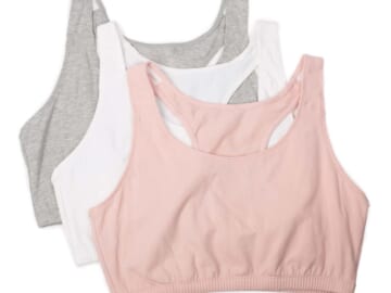 Fruit of the Loom Women's Racerback Cotton Sports Bra 3-Pack for $8 + free shipping w/ $35