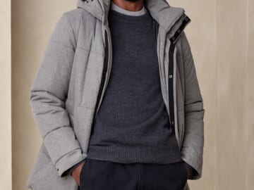 Banana Republic Factory Men's Hooded Puffer Jacket for $44 in cart + free shipping w/ $50