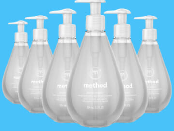 Method Gel Hand Soap, Sweet Water, 6-Pack as low as as low as $10.94 Shipped Free (Reg. $19.71) – $1.82/ 12 fl oz Bottle, Biodegradable Formula