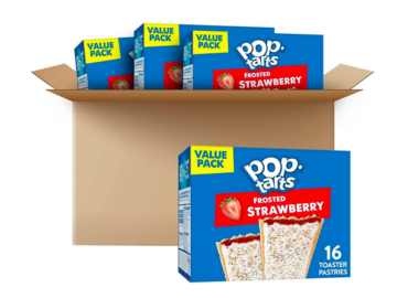 Pop-Tarts Toaster Pastries, Breakfast Foods, Kids Snacks, Frosted Strawberry, Value Pack (64 Pop-Tarts)
