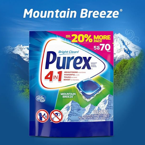 Purex 70-Count Laundry Detergent Pacs, Mountain Breeze as low as $6.12 After Coupon (Reg. $14) + Free Shipping – 9¢/Pac