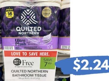 $2.24 Quilted Northern Bath Tissue at Publix