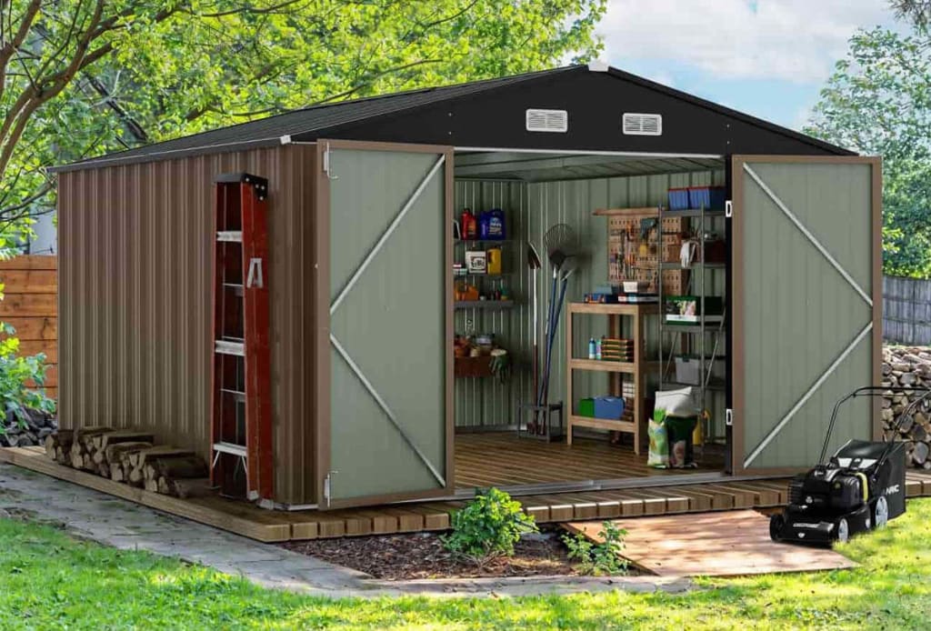 Patiowell 10x10-Foot Metal Shed with Optional Floor Base From $671 + free shipping
