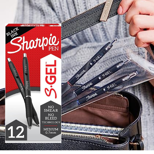 SHARPIE 12-Count Medium Point Black Ink S-Gel Pens as low as $5.36 Shipped Free (Reg. $17) – 45¢/Pen