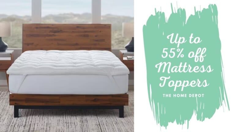 The Home Depot | Up to 55% Off Mattress Toppers + Extra 10% Off