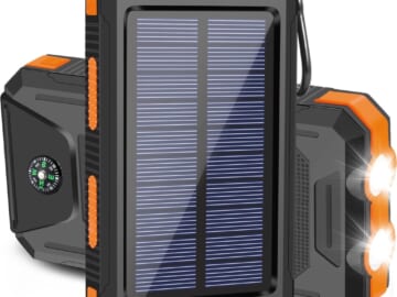 Durecopow 20,000mAh Solar Portable Power Bank for $16 + free shipping