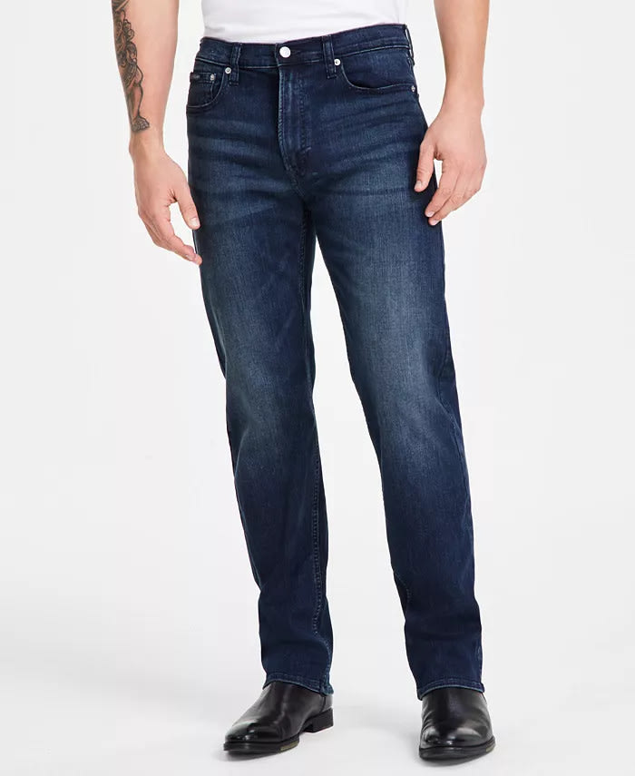 Calvin Klein Men's Standard Straight-Fit Stretch Jeans for $43 + free shipping