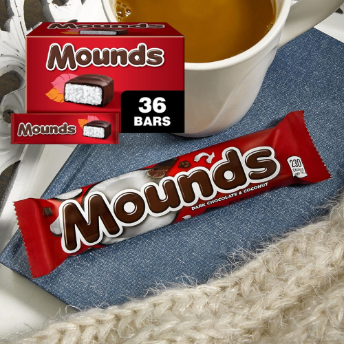 Mounds 36-Count Dark Chocolate and Coconut Candy Bars $15.25 (Reg. $23) – 42¢/1.75 Oz Bar