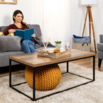 Modern Industrial Rectangular Wood Grain Coffee Table only $63.99 shipped (Reg. $130!)