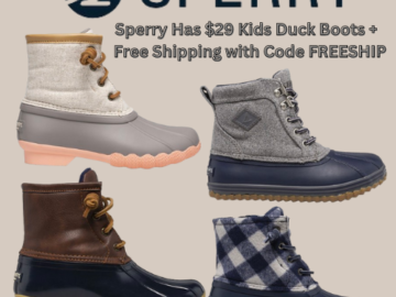 Sperry Has $29 Kids Duck Boots + Free Shipping with Code FREESHIP