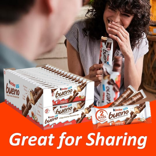Kinder Bueno 30-Pack Milk Chocolate & Hazelnut Cream Candy Bars as low as $22.29 Shipped Free (Reg. $50.70) – 74¢/2-Count Pack or $0.37 per candy bar