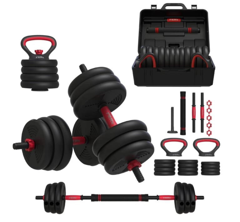 FitRx SmartBell Gym 60-lb 4-in-1 Portable Dumbbell, Barbell, and Kettlebell Set for $98 + free shipping