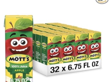 Mott's 100 Percent Original Apple Juice, 6.75 fl oz boxes, 32 Count (4 Packs of 8)