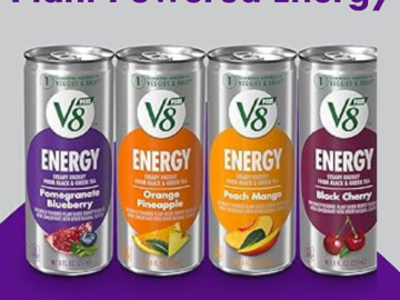 V8 +ENERGY Energy Drink 24-Count Variety Pack as low as $10.38 After Coupon (Reg. $24.13) + Free Shipping – 43¢/Can – Pomegranate Blueberry, Orange Pineapple, Peach Mango and Black Cherry