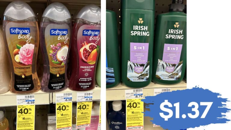 $1.37 Softsoap & Irish Spring Body Wash at CVS