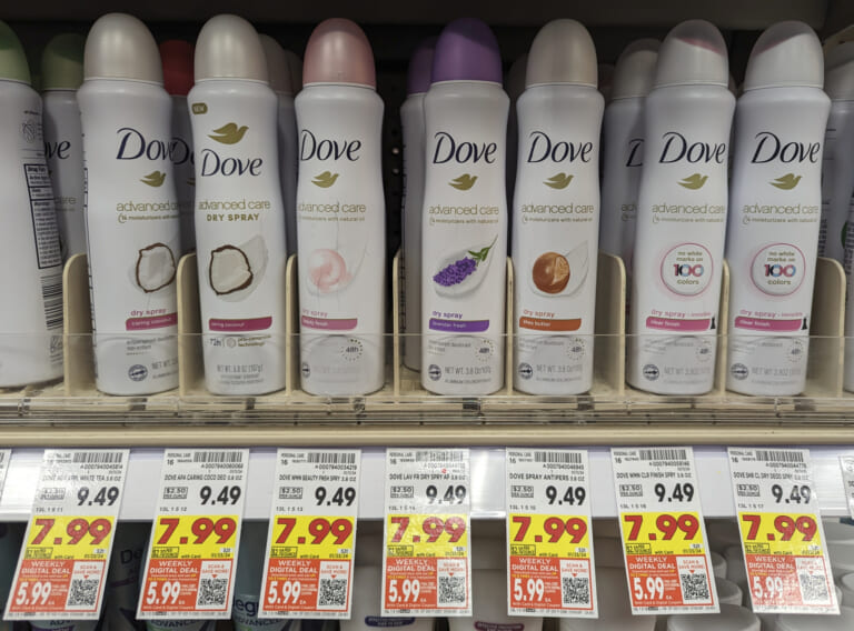 Dove Dry Spray As Low As $3.99 At Kroger (Regular Price $9.49)