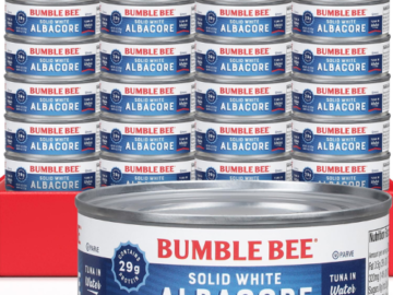 Bumble Bee 24-Pack Solid White Albacore Tuna in Water as low as $21.13 Shipped Free (Reg. $32.15) – 88¢/5 Oz Can