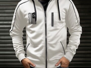 Men's American Flag Graphic Print Hoodie for $11 + $6 s&h