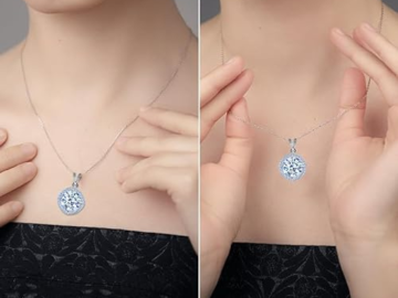 Surprise and delight your loved one with this Moissanite Pendant Necklace 5CT Sterling Silver Necklace for just $32.50 After Code + Coupon (Reg. $129.99) + Free Shipping