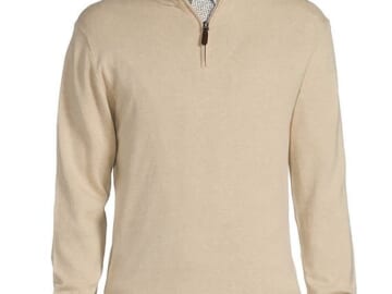 Roundtree & Yorke Men's Mock Neck Long Sleeve Quarter Zip Pullover for $21 + free shipping w/ $150