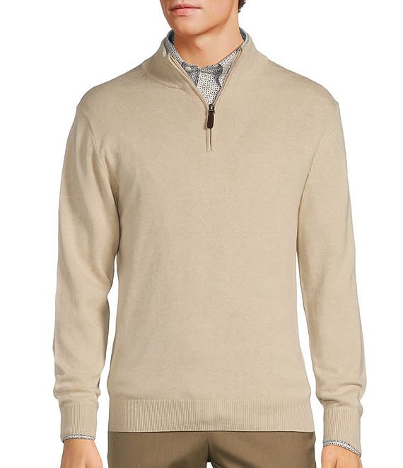 Roundtree & Yorke Men's Mock Neck Long Sleeve Quarter Zip Pullover for $21 + free shipping w/ $150