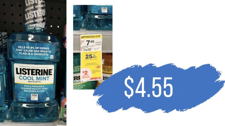 $4.55 Listerine Mouthwash at Walgreens