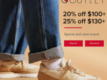 Joe’s New Balance Outlet: Spend & Save: 20% off $100, 25% off $130
