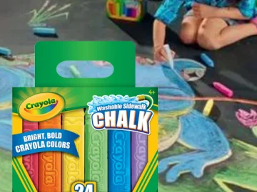 Crayola Washable Sidewalk Chalk in Assorted Colors, 24-Count $1.98 (Reg. $9.50) – 8¢ Each