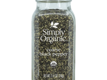 Simply Organic Coarse Grind Black Pepper, 2.47 Oz $2.67 (Reg. $5.49)