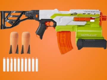 NERF Modulus Demolisher 2-in-1 Motorized Dual Blaster $23.38 (Reg. $56) – Includes 10 Darts – Amazon Exclusive