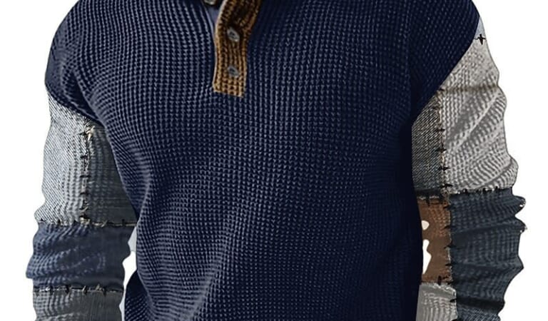 Gymstugan Men's Color Block Waffle Shirt for $8 + $5 s&h