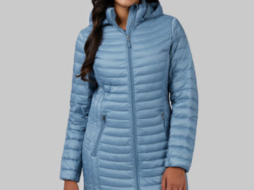 32 Degrees Women's Ultralight Down Packable 3/4 Jacket for $32 + free shipping