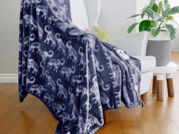 Plush Fleece Heated Blanket for $15 + free shipping