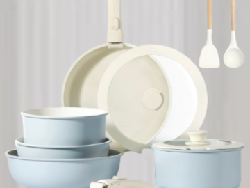 Carote Nonstick Granite Cookware 11-Piece Set w/ Detachable Handles $59.99 Shipped Free (Reg. $200)