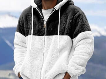 Vvcloth Men's Sherpa Linend Full Zip Jacket for $14 + $6 s&h