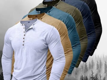Koulb Men's Basic Henley for $9 + $5 s&h