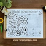 Free Printable Bears Love Honey Coloring Page Activity Placemat