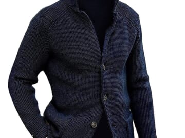Littrendy Men's Ribbed Knit Cardigan for $16 + $8 s&h