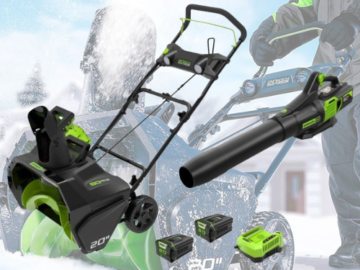 Greenworks 80V 20” Snow Blower and 730 CFM Handheld Blower Combo Kit with (2) 4.0 Ah Batteries & Rapid Charger $450 Shipped Free (Reg. $1200)