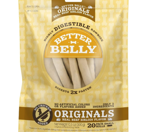 Better Belly Originals 20-Count Real Beef Sirloin Flavor Small Rolls Dog Chews as low as $3.91 After Coupon (Reg. $6.19) + Free Shipping – 20¢ Each