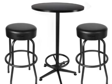 Hyper Tough 3-Piece Shop Pub Table & Bar Stool Set for $68 + free shipping