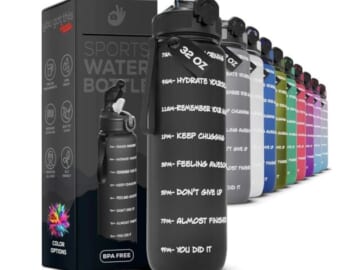 Motivational Sports Water Bottle,32 ounce