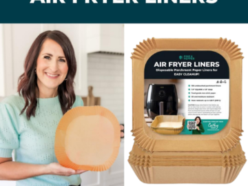 Level up your air frying experience with Cathy Yoder’s Pine & Pepper Air Fryer Liners for just $14.99 (Reg. $19.99)