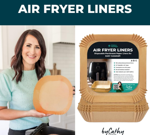 Level up your air frying experience with Cathy Yoder’s Pine & Pepper Air Fryer Liners for just $14.99 (Reg. $19.99)