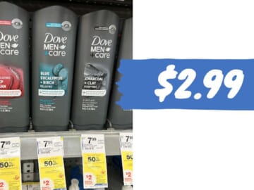 $2.99 Dove Men+ Body & Face Wash at Walgreens
