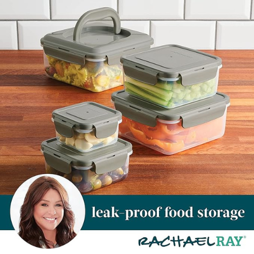 Rachael Ray Stacking Leak-Proof Food Storage Container 10-Piece Set $13.99 (Reg. $34)