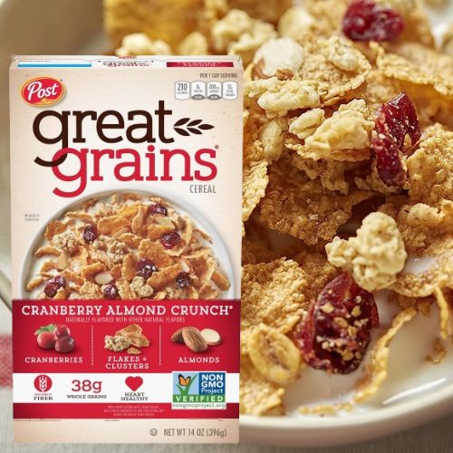 Post Great Grains Cranberry Almond Crunch & Clusters Breakfast Cereal as low as $2.54 Shipped Free (Reg. $4.06)