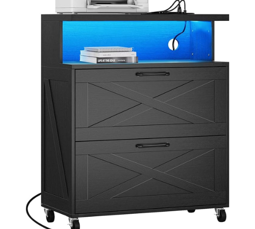 Enhance your home organization and workspace with this Large Lateral Filing Cabinet with Charging Station for just $125 Shipped Free (Reg. $159.99)